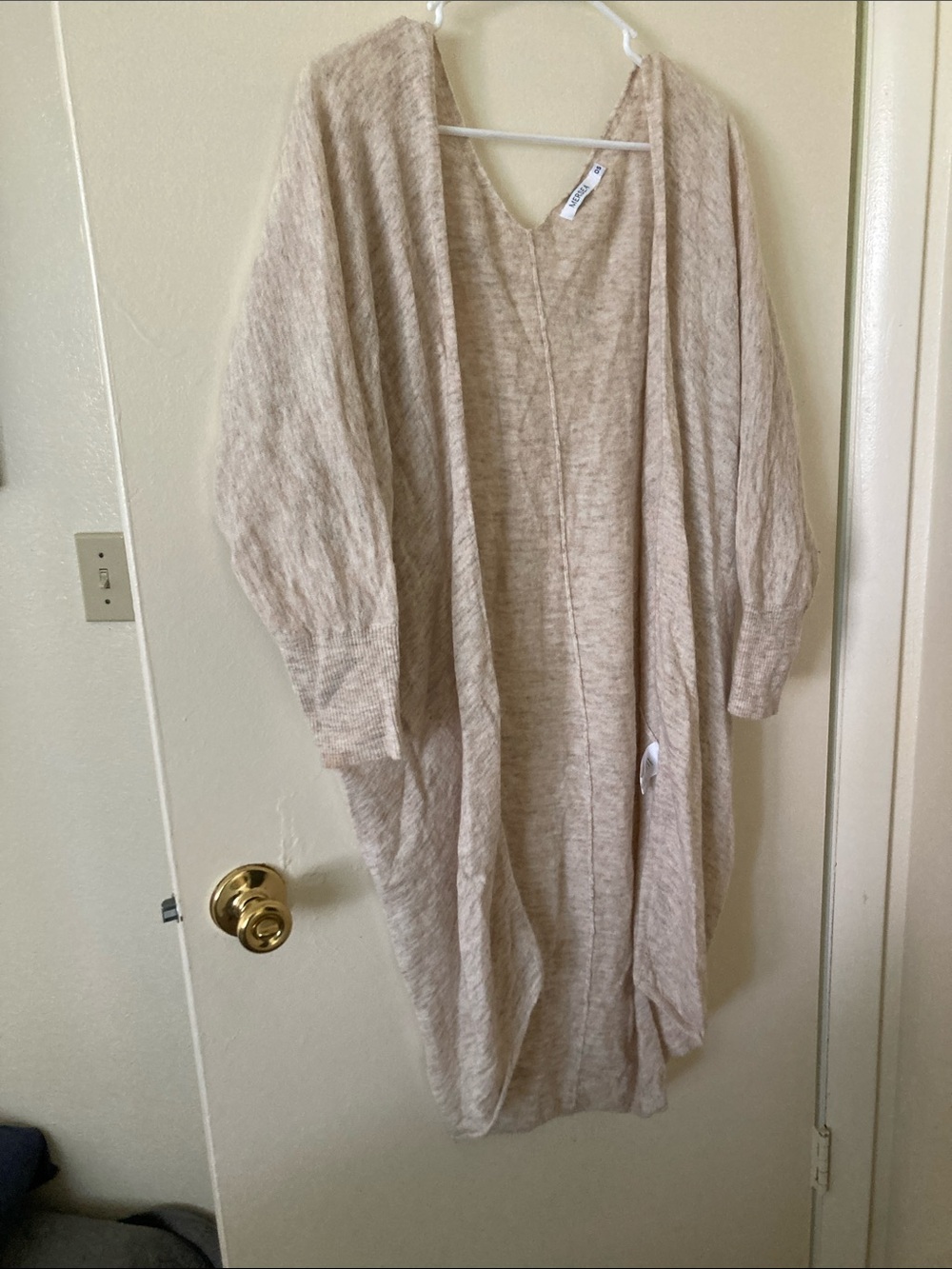 Lightweight Open-Front Cream Duster Cardigan